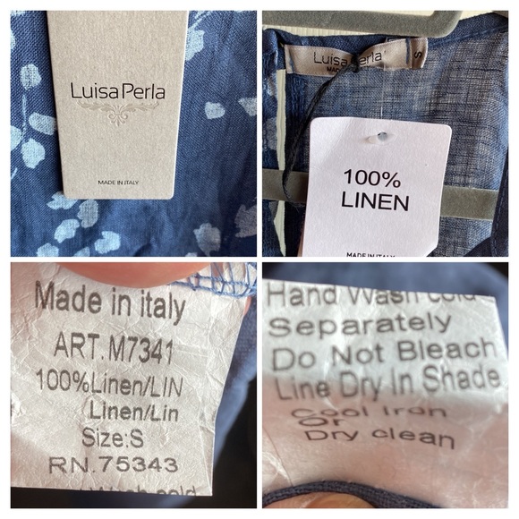 Luisa Perla NWT Made In Italy Sleeveless Button Back 100% Linen Midi Dress Small - Picture 11 of 12